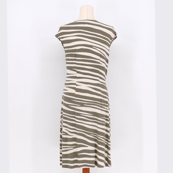 TOMMY BAHAMA Animal Print Stretch Faux Wrap Jersey Knit Dress Size M - Picture 4 of 5